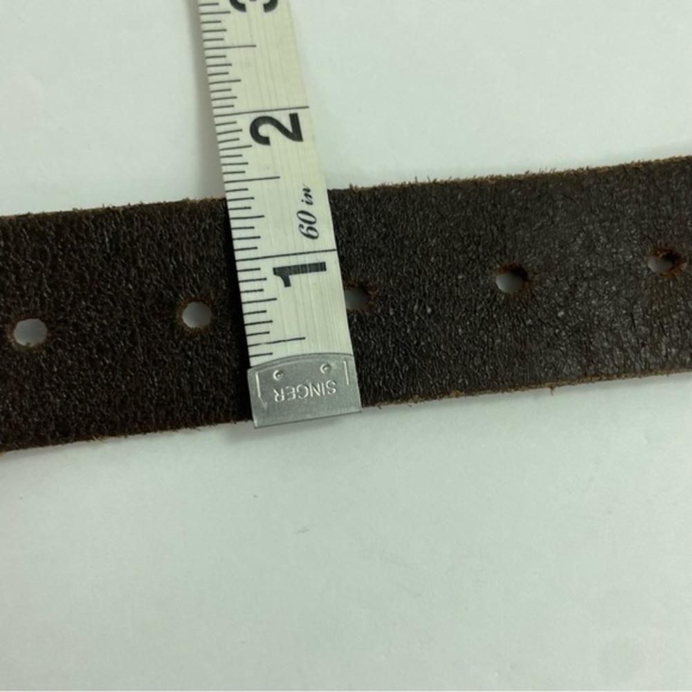 Dark Brown Leather Belt Perforated Starburst - Picture 12 of 12